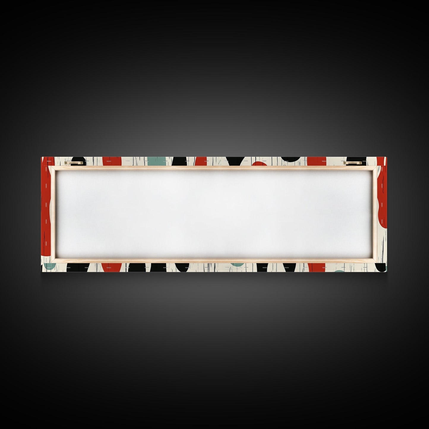 Mid Century Modern Wall Art Framed Canvas - Rain Drops - Panoramic Modern Wall Art Print - Above Bed or Above Sofa Wall Art, Modern Art