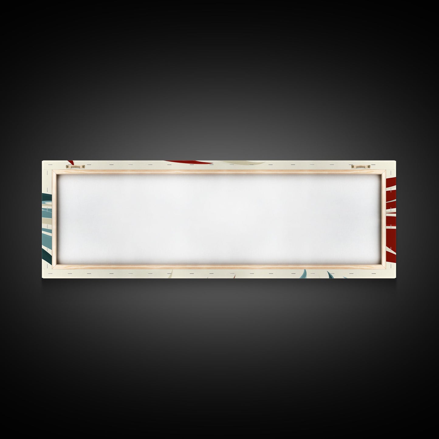 Feathers - Framed Art Deco Canvas Print - Wood Framed Art - Extra Wide Panoramic Art - Oversized Art For Large Space