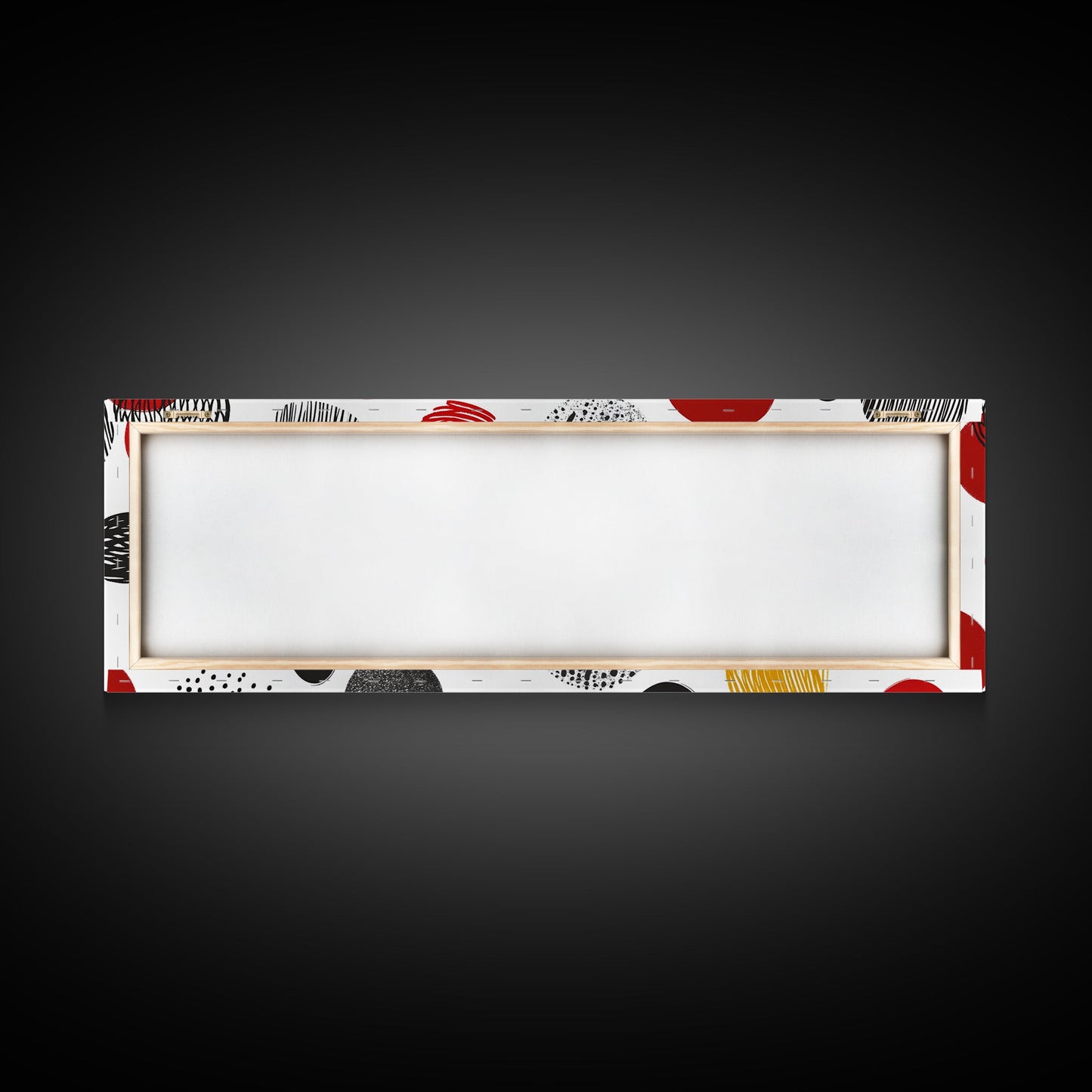 Polk Dots MCM Wall Decor, Framed Canvas, Canvas Print, Midcentury Modern Abstract Art, White Background, Eclectic Kitsch Home Decor