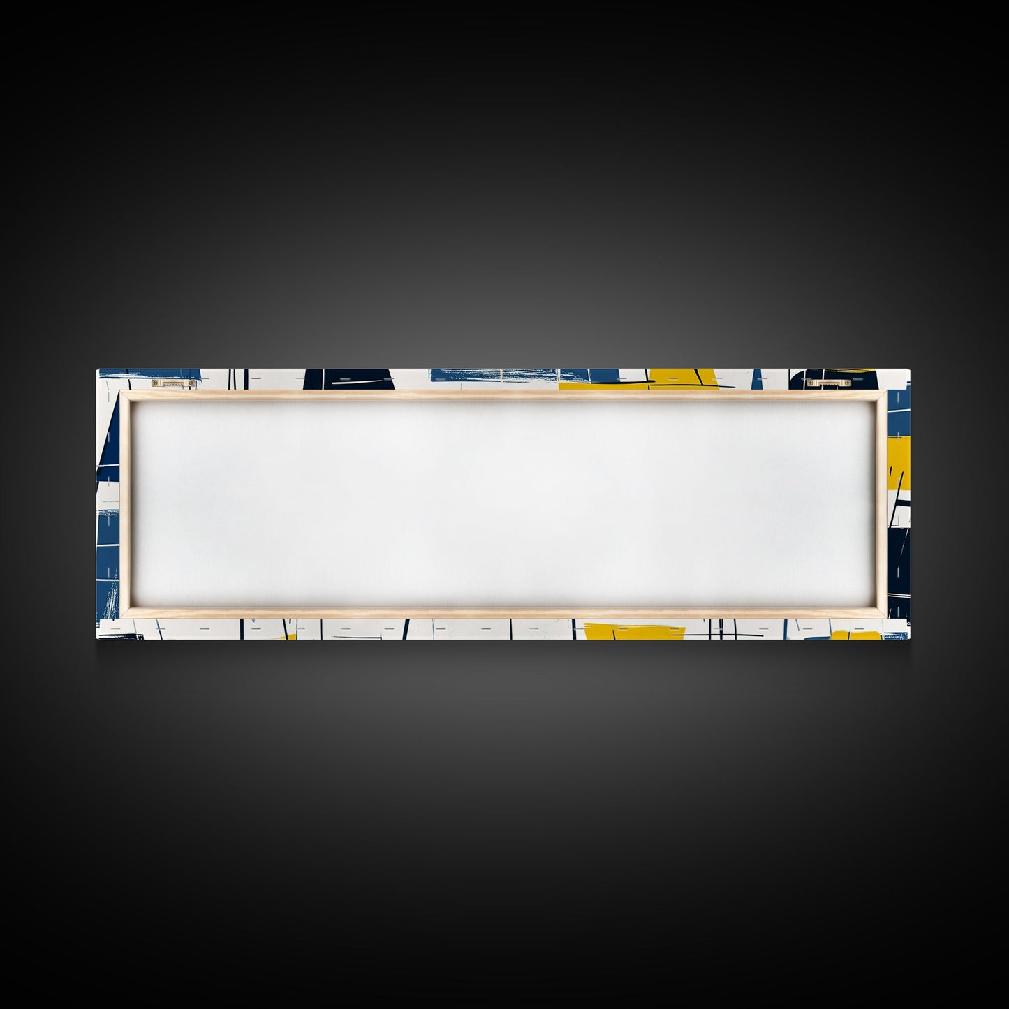 Large Colorful Abstract Painting - Blue, Yellow and Black Abstract Art - Abstract Art Large Canvas Modern Art for Above Sofa