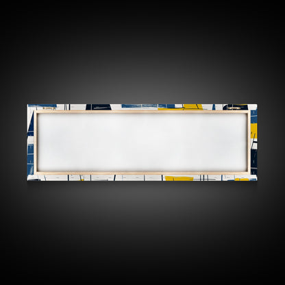 Large Colorful Abstract Painting - Blue, Yellow and Black Abstract Art - Abstract Art Large Canvas Modern Art for Above Sofa