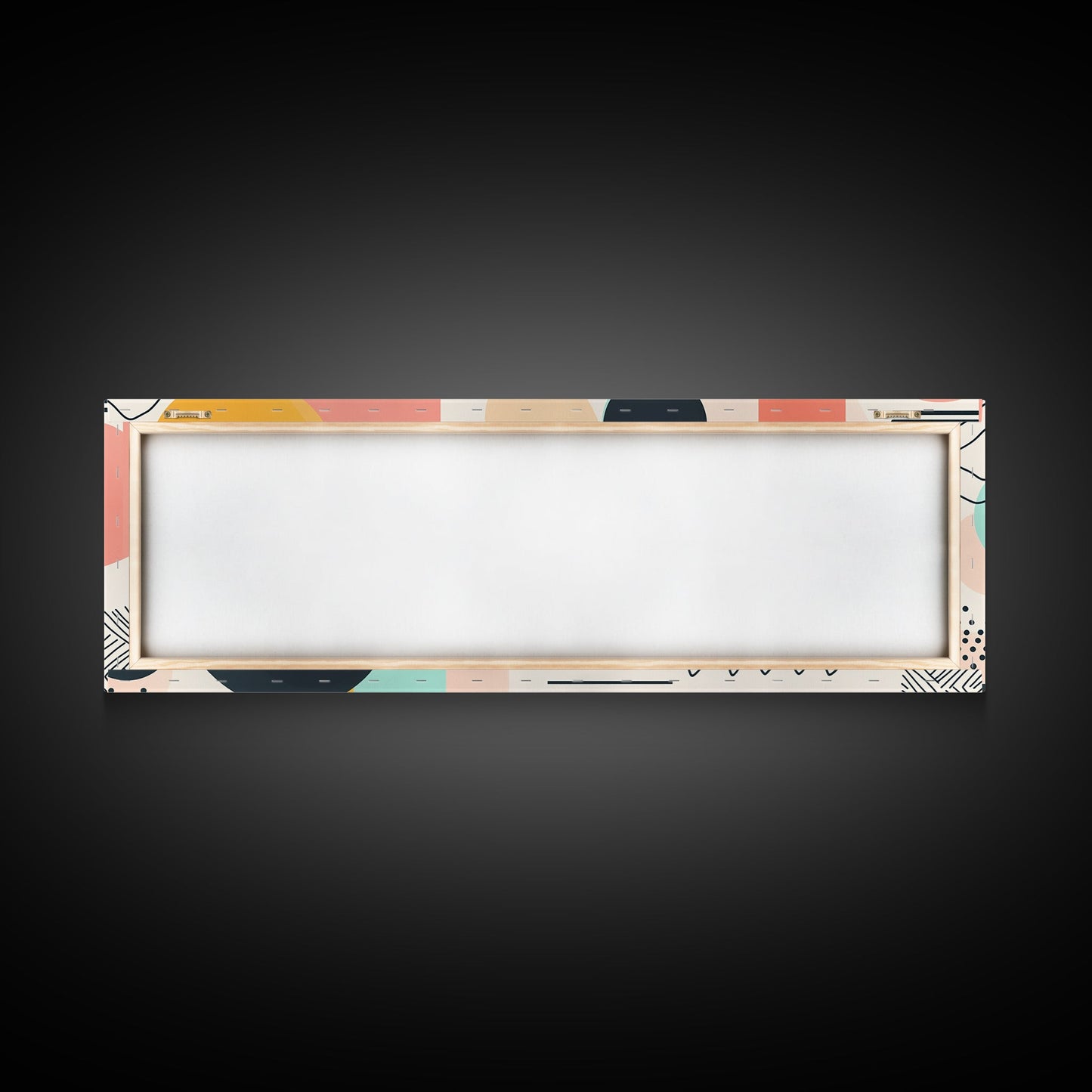 Geometric Abstract Art, Wood Framed Canvas, Canvas Art, Retro 90s Vibes Abstract Home Decor