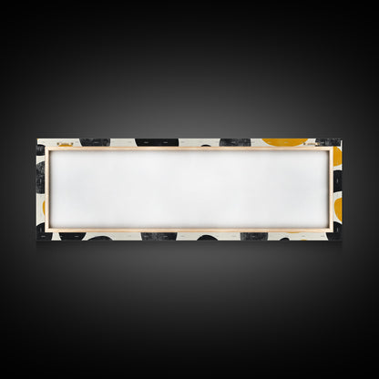 Stones In A River Bed, Frames Canvas Print, Black, Gold and White Abstract Painting Print, Modern Home Decor, Mid Century Modern Wall Art