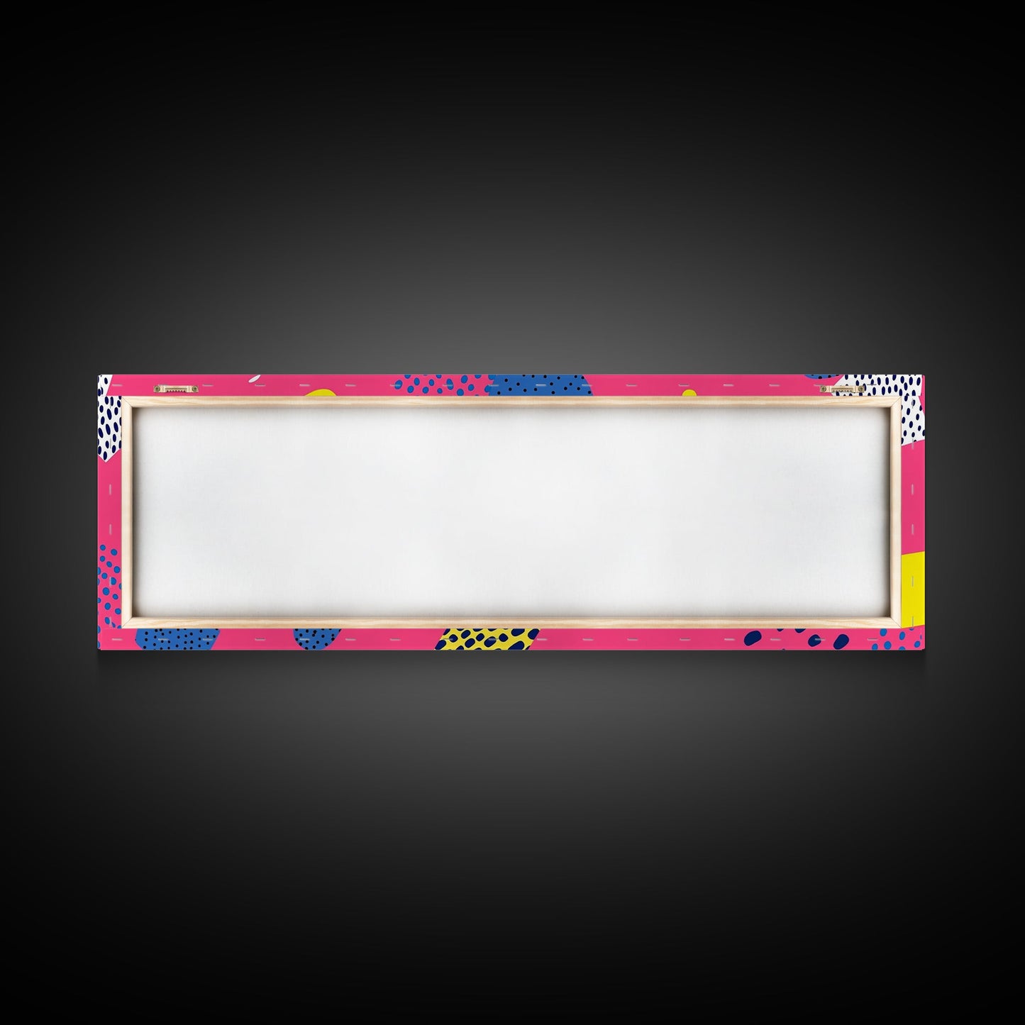 Retro 90s Style Mall Art, Framed Canvas Print, 1990s American Mall Inspired Wall Art, Retro Decor, Fuschia Pink and Blue Eye Catching Wall Art