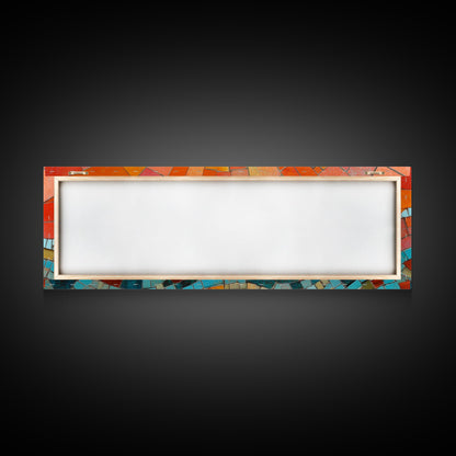 Sunset Mosaic Tiles Canvas Print - Retro Home Decor - MCM Style Wall Art - Above Sofa Canvas Art - Mosaic Artwork