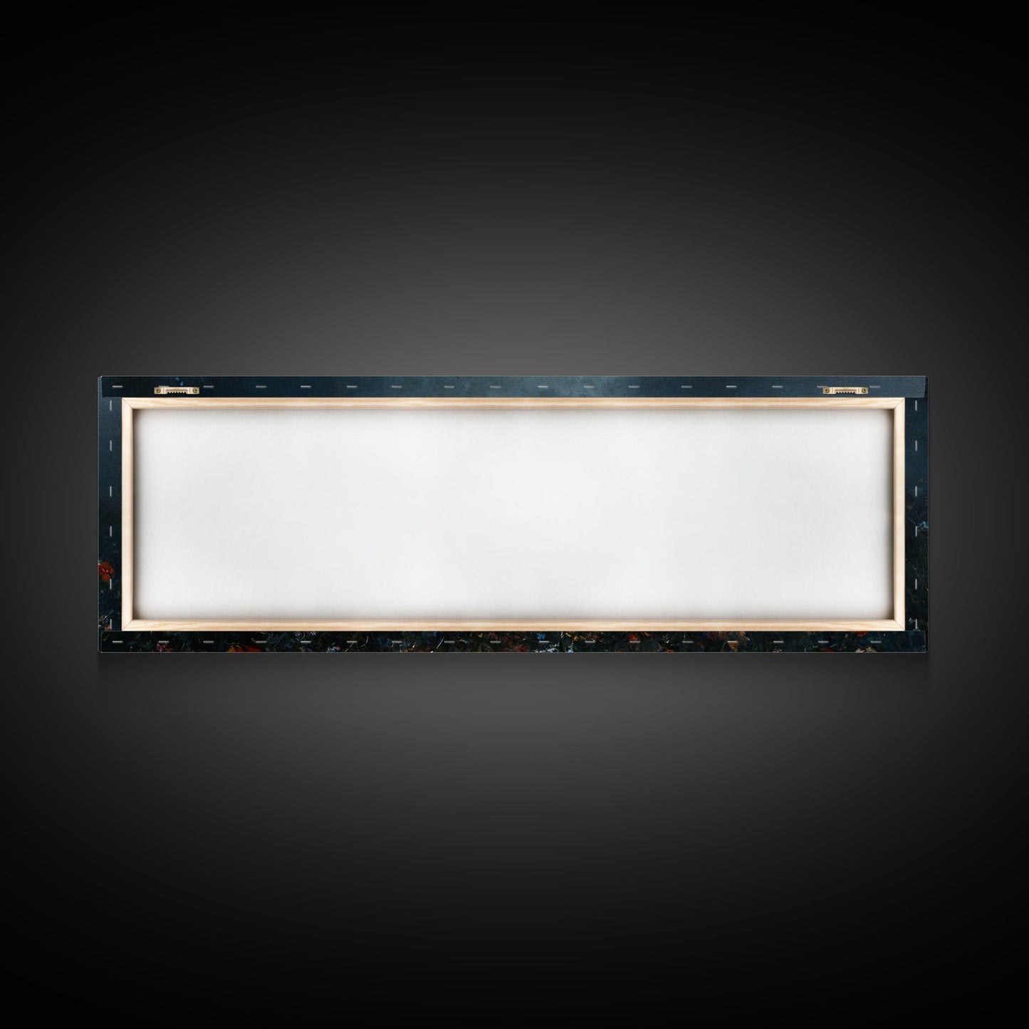 Dark & Moody Wild Flowers At Night, Framed Canvas Print, Panoramic Thought Provoking Wall Art, Above Bed Art, Dark Floral Painting