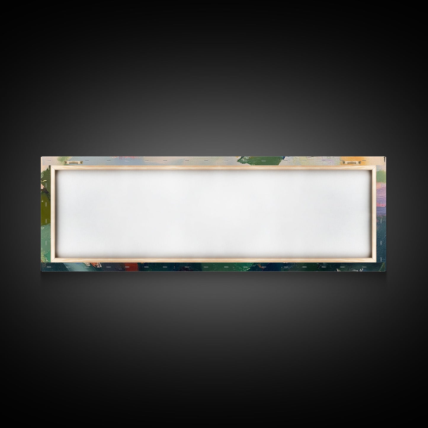 Abstract Flowers Panoramic Painting Print, Oil Painting Wood Framed Canvas Print, Boho Modern Art, Modern Farmhouse Decor