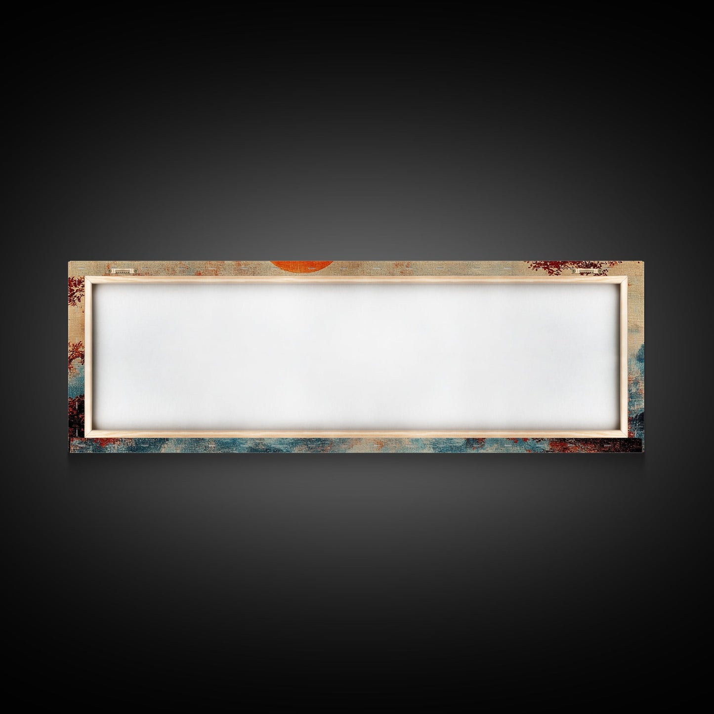 Japanese Maple Tree at Sunset, Vintage Japanese Inspired Woodblock Print Canvas Art, Retro Japanese Art