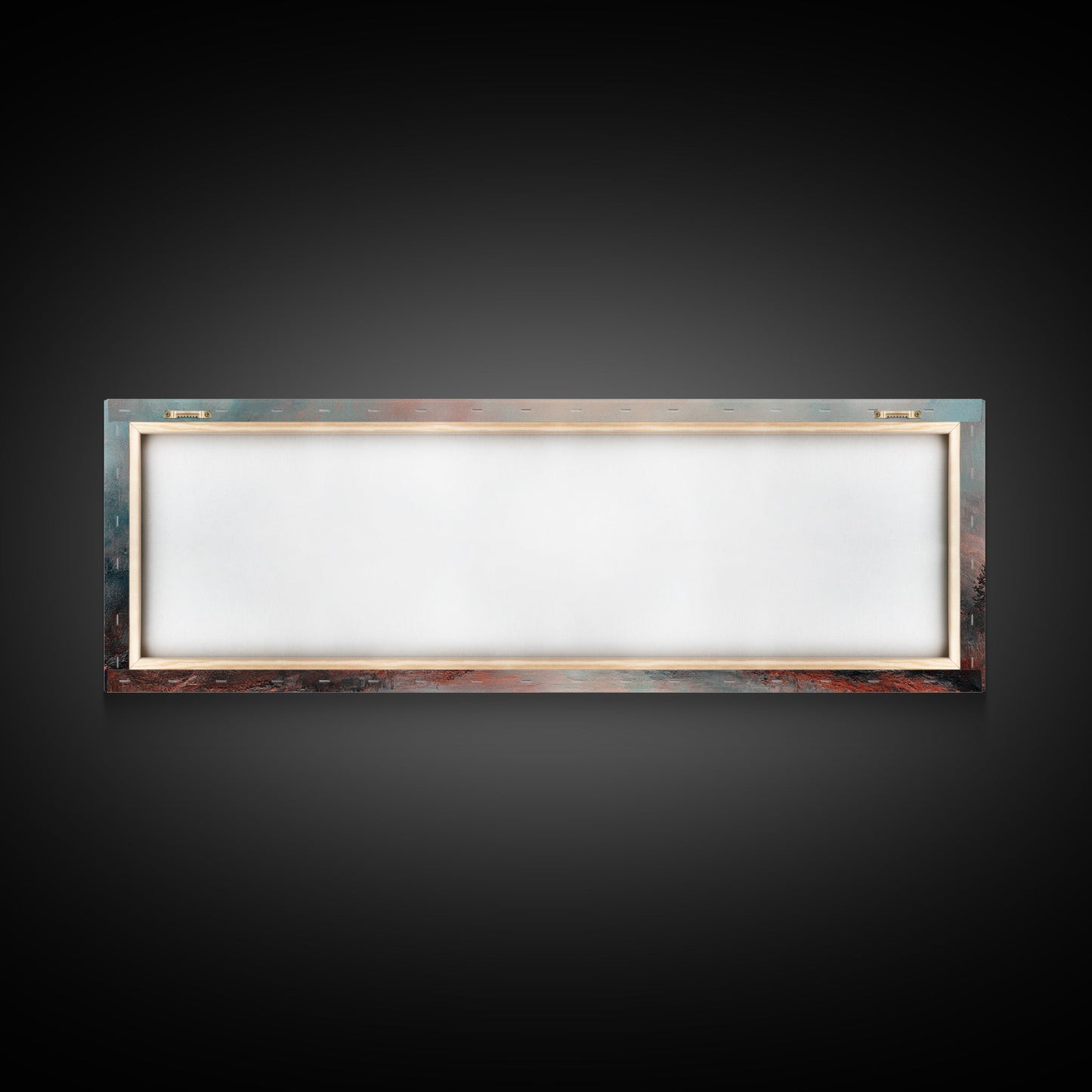 Subdued / Moody Panoramic Landscape Painting Print, Framed Canvas Art Print, Living Room Wall Art, Minimalist Art, Dark Decor