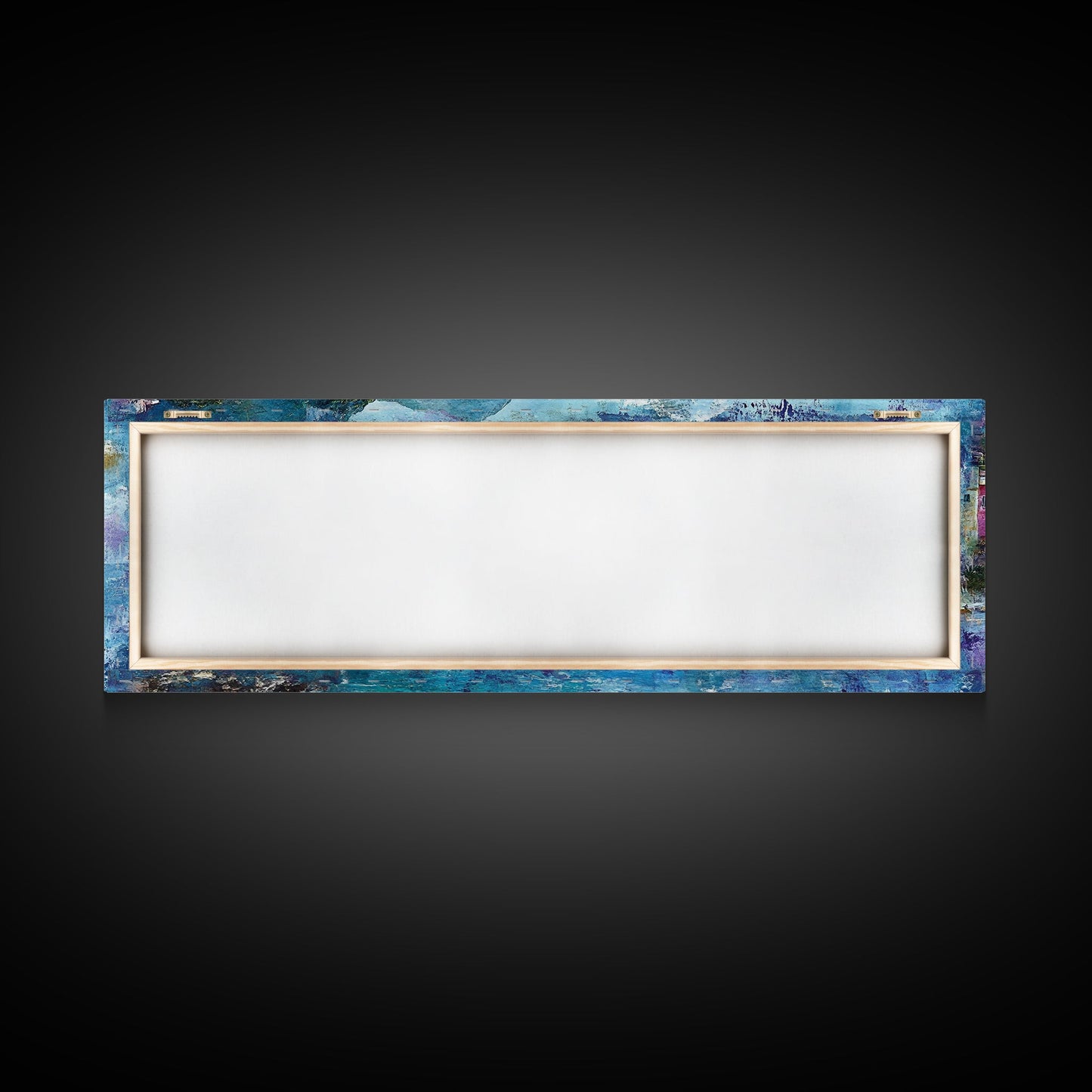 Italian Seaside, Framed Canvas Print, Italy In The Summer, Original Artwork Oil Painting Print, Gift Idea, Horizontal Wood Framed Panoramic Art