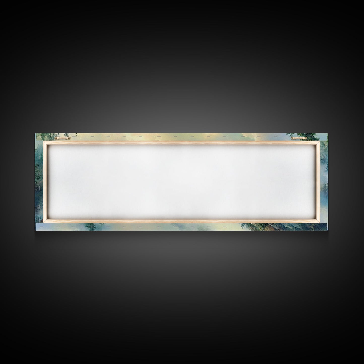 Fog In The Mountains - Framed Canvas Print - Panoramic North Carolina Painting - Blue Ridge Mountains - Original Painting Home Decor - Moody Art