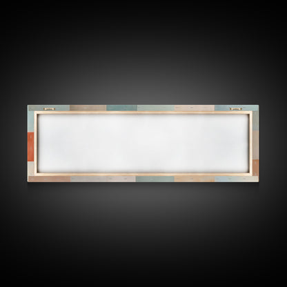 Midcentury Modern Style Abstract Square, Framed Canvas Print, MCM Modern Wall Art, Pastel Colors, Large Horizontal Wall Art Print