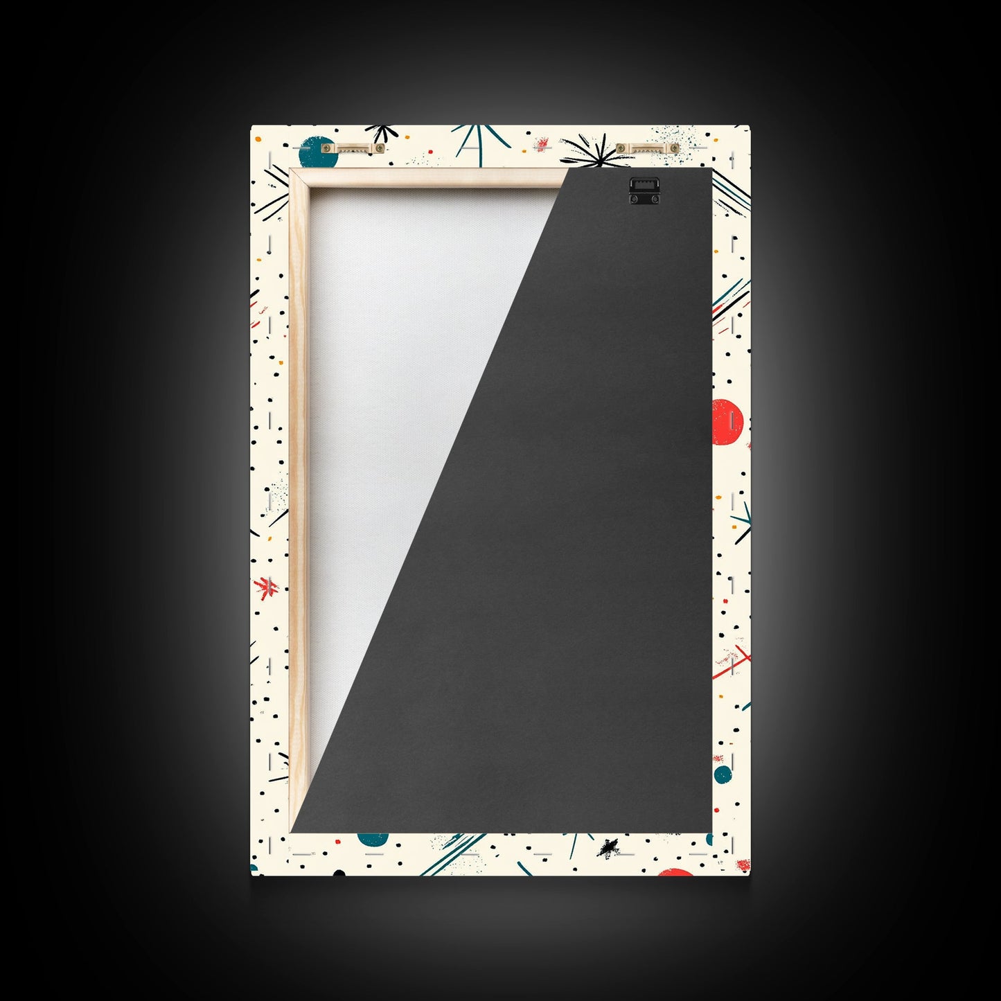 Retro MCM Style Pattern Wall Art, Wood Framed Canvas, Canvas Print, Home Decor, Office Or Bedroom Wall Art, Retro Vibes Decor