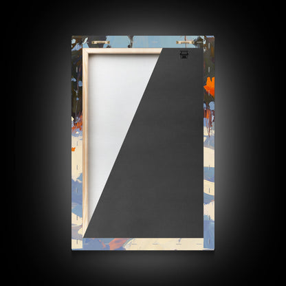 Wild Flowers In The Snow, Framed Canvas Print, Original Floral Painting Print, Modern Wall Art, Modern Custom Art, Winter Art