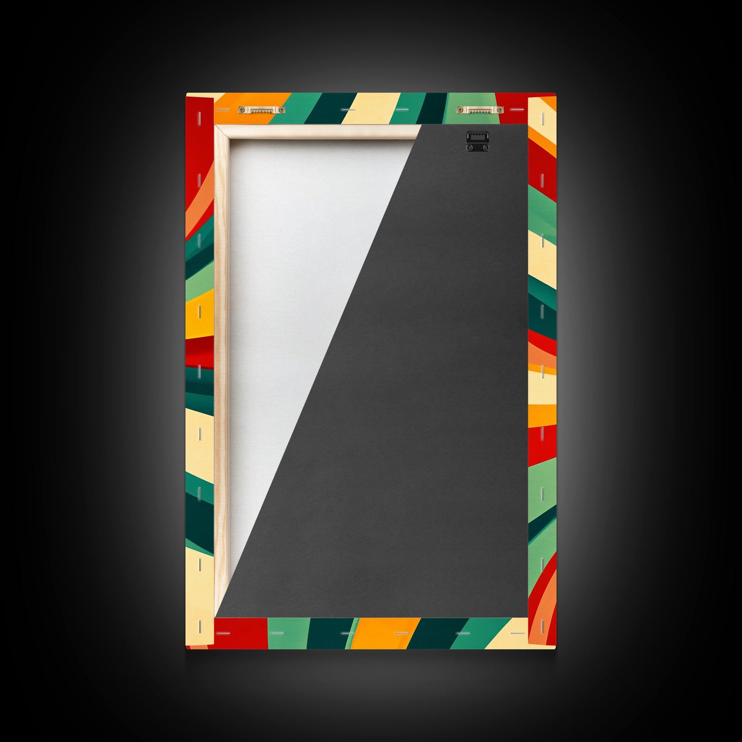 MCM Wall Art Framed Canvas Print, Colorful Boho Style Wall Art, Mid-Century Modern Wall Art, Retro 1950s Style Geometric Abstract Art