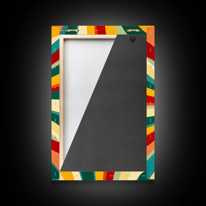 MCM Style Abstract Art - "The Tunnel" - Mid-Century Modern Wall Art, Large Wood Framed Wall Art with Midcentury Modern Style, Boho Decor