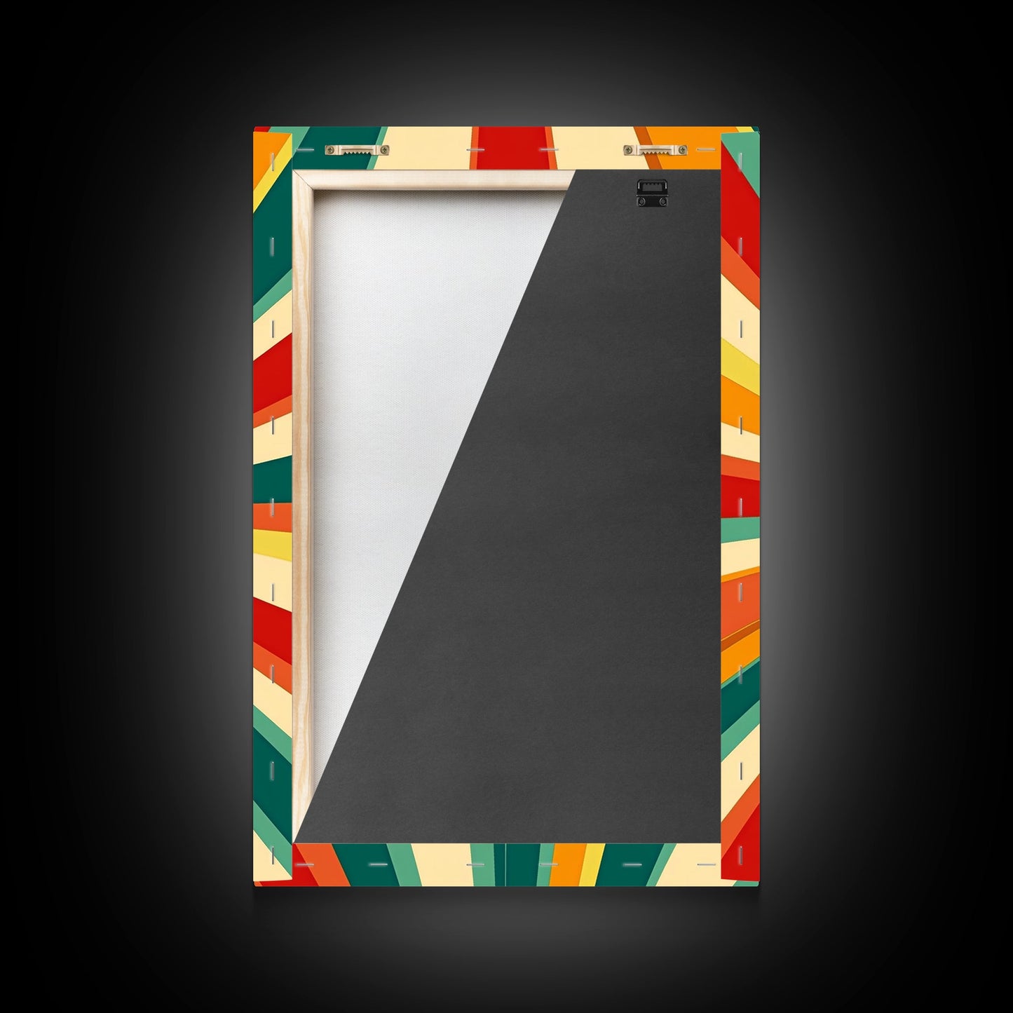 Mid-Century Abstract Art - Framed Canvas Print - Mid Century Modern Geometric Painting - Boho Style - Pastel Colors Wall Art