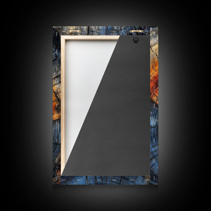 Nordic Style Tree Rings Canvas Print, Modern Farmhouse Rustic Decor, Wood Framed Art, Original Art On Canvas Wood Rings Wall Art Print