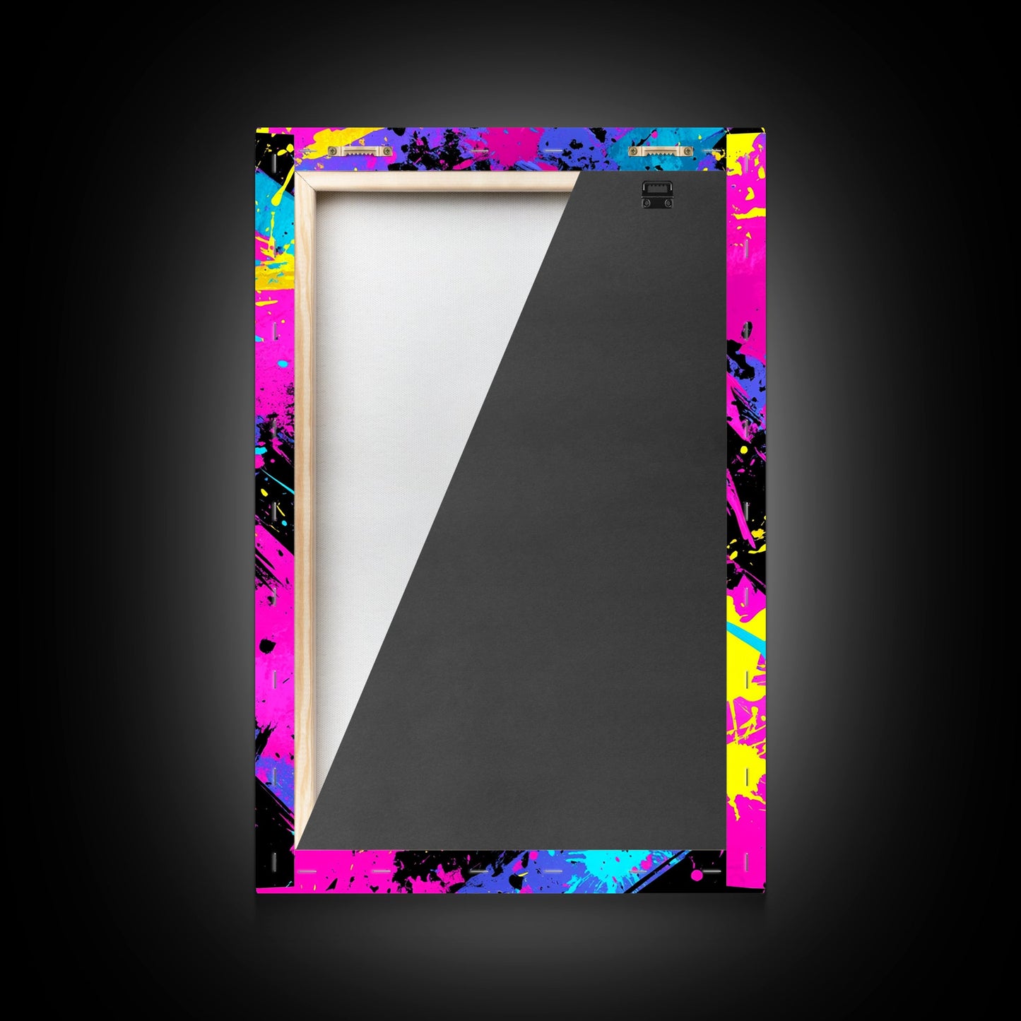 Graffiti Wall Art Splatter Art, Framed Canvas Print, Grunge Style Abstract Art