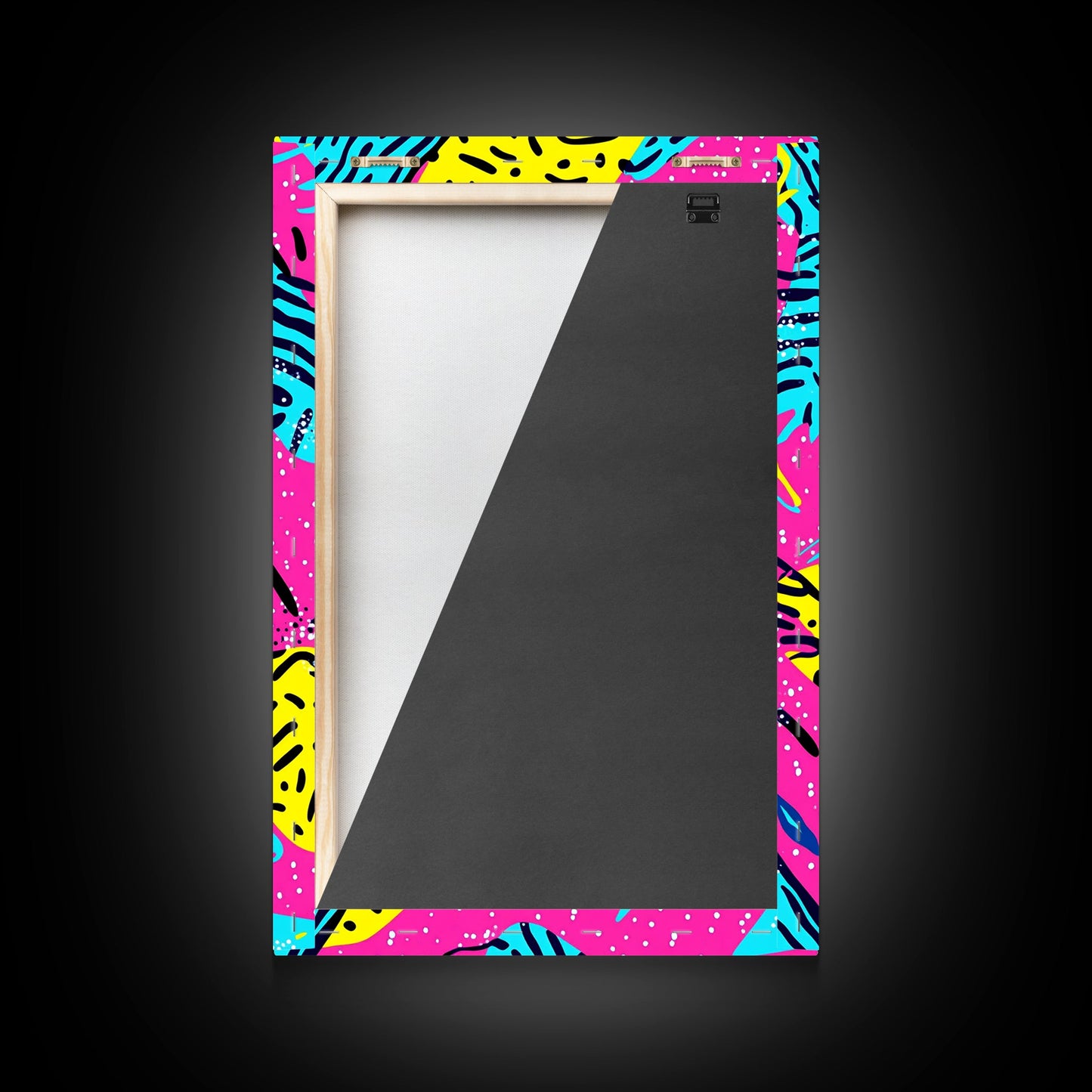 Retro 90s Style Abstract Art Canvas Print Preppy Decor Living Room Or Dorm Room Wall Art