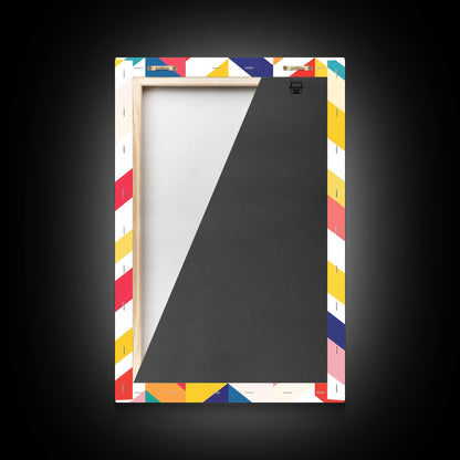 Pastel Chevrons Wall Art, Framed Canvas Print, Wood Framed Wall Art, Framed Wall Art, Gift Idea, Home Decor, Tire Track Print