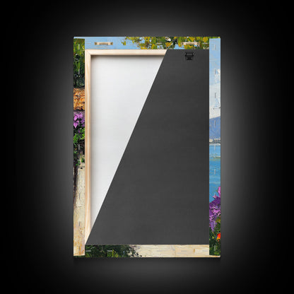 Italian Villa Art - Italy Print - Canvas Print - Gift For Italian, Italy Decor Vacation Gift Idea, Boho Modrn Art, Italy Themed Gift