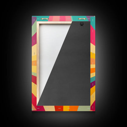 Geometric Boho Wall Art, Jungle Green, Watermelon Pink, Golden Sand and Winter Hazel Colored Wall Art, Boho Home Decor