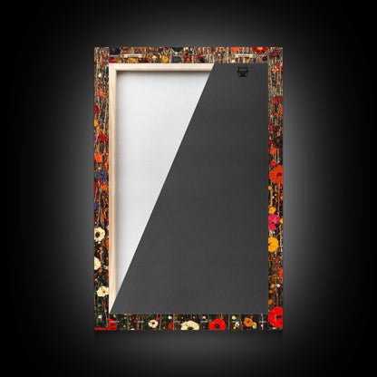 Muted Flower Print, Canvas Print With Wood Frame Boho Home Decor, Flower Art, Kitchen Art Print, Gift For Mom, Living Room Wall Decor