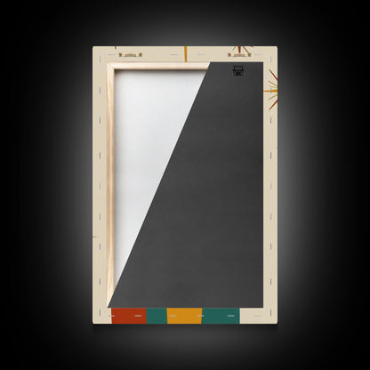 Retro Mid Century Modern Star Burst, 1950s Style Wall Art, Canvas Print, Star Burst Canvas, Retro Home Decor, Starburst Wall Art