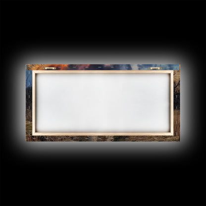 Country Roads, Framed Canvas Print, East Texas Photography Style Wall Art, Panoramic Wall Art, Rustic Farmhouse Decor