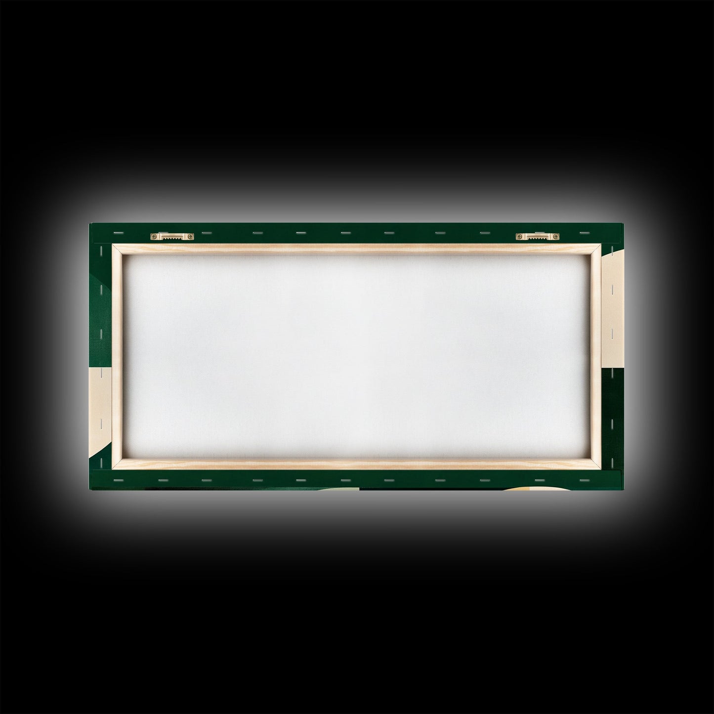 Extra Large Horizontal Emerald Green Geometric Mid Century Modern Wall Art, Framed Canvas Print, Oversized Art