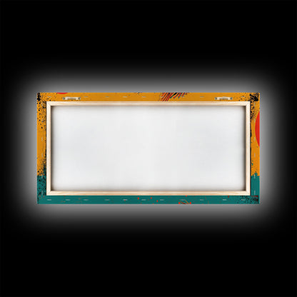 Retro 80s Style Painting of a Betta Fish, Framed Canvas Print, Home Decor Gift Artwork, Fish Painting, Betta Fish Art