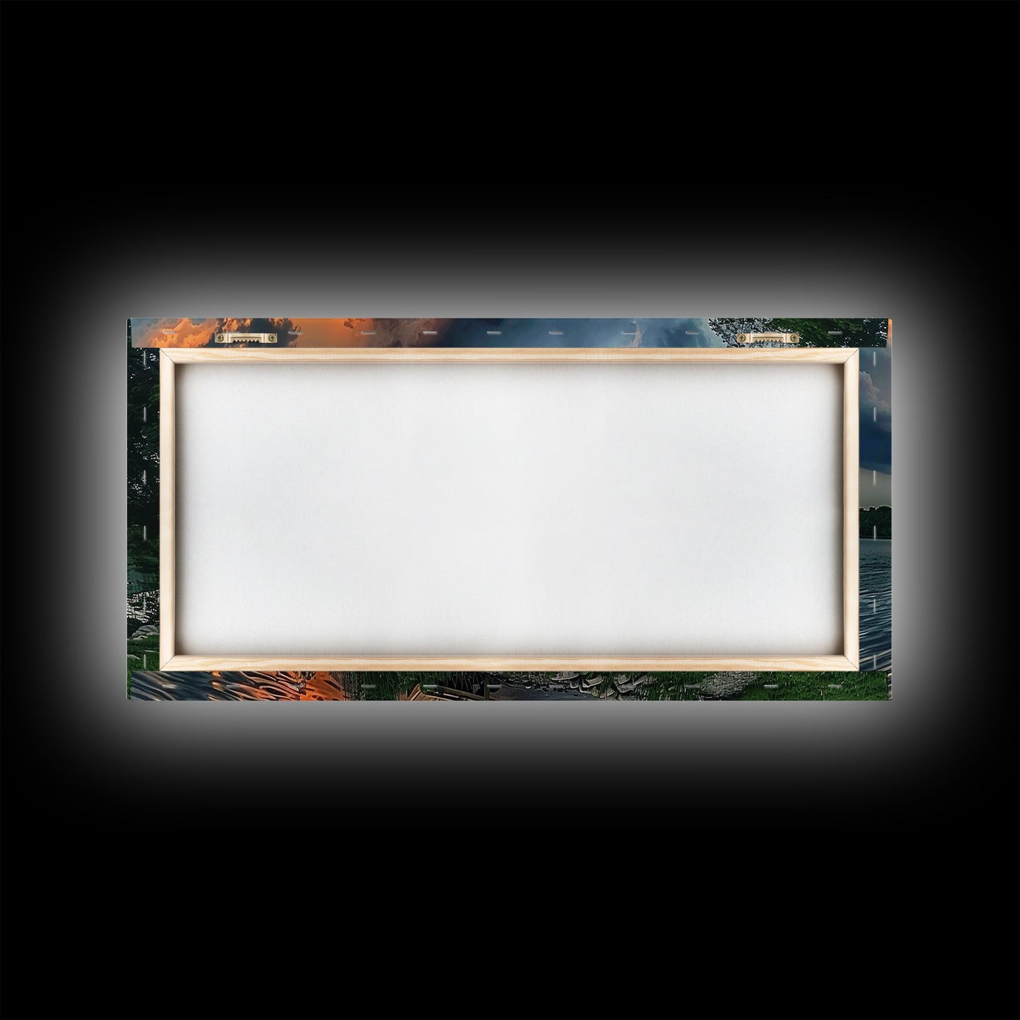 Sunset On The Lake Framed Canvas Print, Lakehouse Decor, Rustic Modern Farmhouse Wall Art, Photography Style Landscape Art