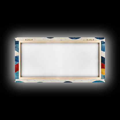 Boho Mid Century Modern Wall Art Canvas Print, Wood Frame Wall Art, Geometric Wall Art, Minimalist Wall Art, Housewarming Gift Idea