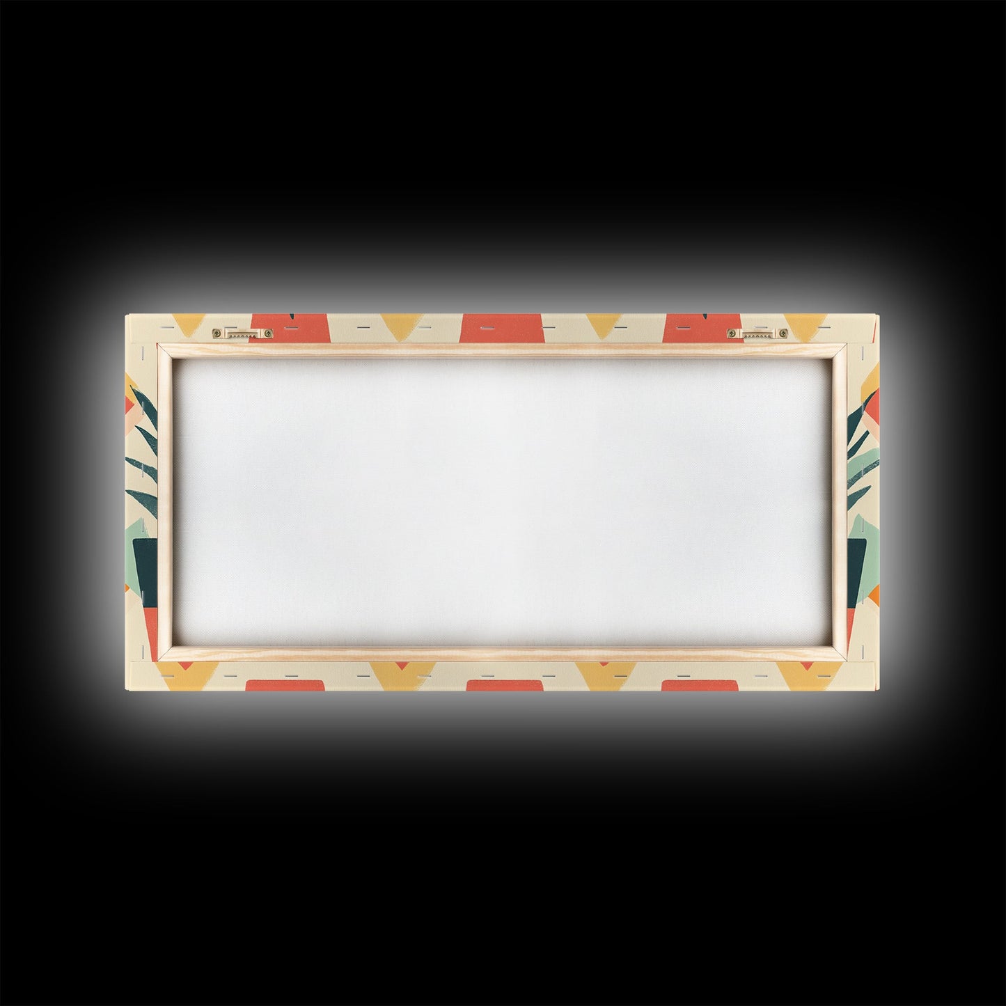 Mid Century Modern Botanical Print, Wood Framed Canvas Art, Botanical Wall Art, Boho Style Southwestern Pueblo Art