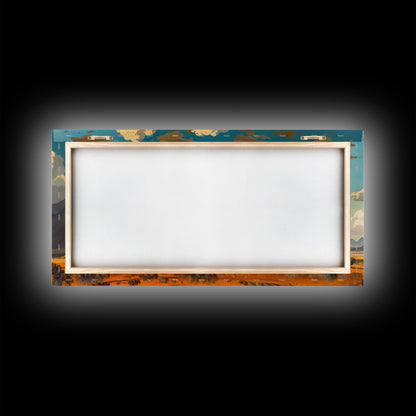 Home On The Mountains Framed Canvas Print, Southwestern Wall Art, Beautiful Home Decor For Above Sofa Or Couch, Rustic Farmhouse Art