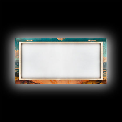 Nevada Desert Dirt Road Framed Canvas Print, Nature Print, Minimalist Wall Art, Life In The Desert, Rustic Farmhouse Above Sofa Wall Art