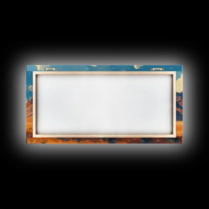 Southwestern Wall Decor | Western Wall Art | Retro Landscape Painting | Canvas Print | Retro Wall Hanging | American Western Arizona Art