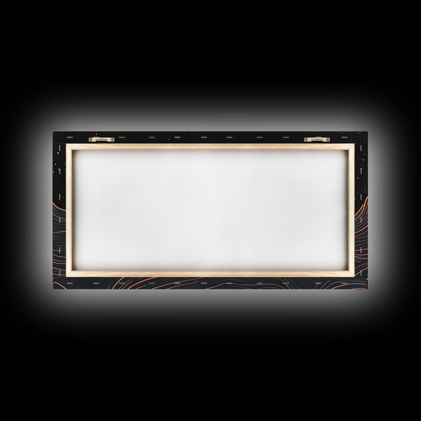 Blood Moon Over a Desert Landscape, Dark and Moody Decor, Framed Canvas Print, Pueblo Style Southwestern Art