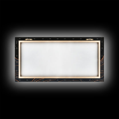 Blood Moon Over a Desert Landscape, Dark and Moody Decor, Framed Canvas Print, Pueblo Style Southwestern Art