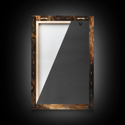 The Satyr Dark Macabre Wall Art, Framed Canvas Print, Dark Academia, Satyr Oil Painting, Halloween Decor