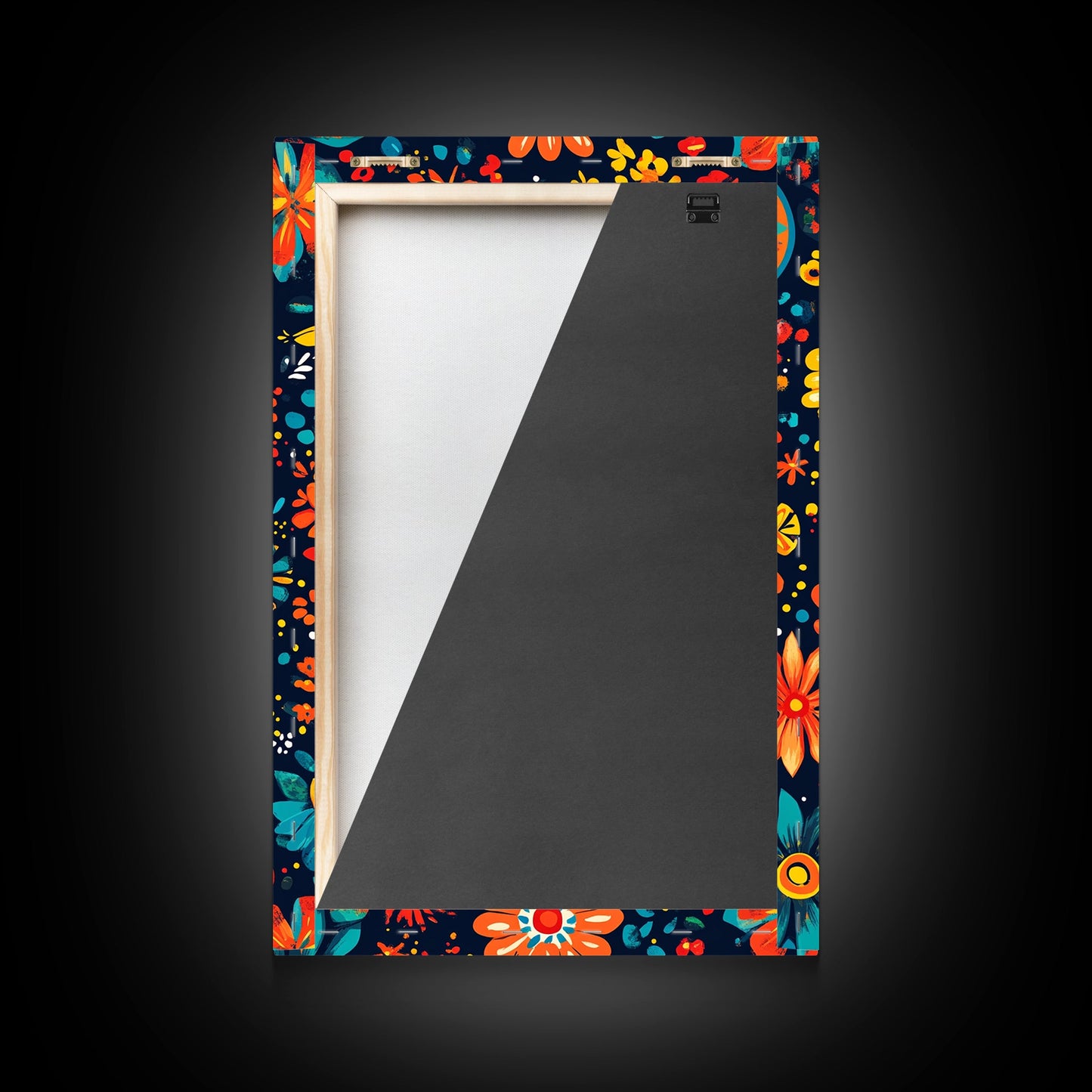 Mexican Tile Pattern Wall Art, Framed Canvas Print, Chicano Wall Art, Mexicano Wall Art, Textile Inspired Wall Decor