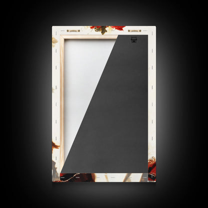 Mexican Floral Latina Portrait Canvas Print, Romatic Mariachi Wall Decor, Southwestern Modern Art, Rustic Mexicano Wall Art, Chicano Painting