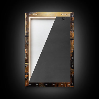 Rats with Jobs, Framed Canvas Print, Rat Painting, The Rat Whiskey Distiller, Cute Rat Home Decor