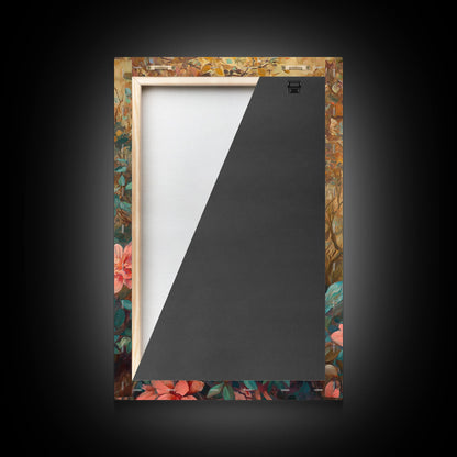 Gemstone Painting Print, Framed Canvas Print, Gemstones Wall Art, Precious Stone Painting, Red Gem, Ruby Painting, Antique Minerals Art