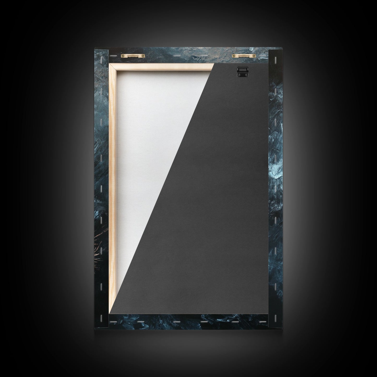 The Witch Rides her Broom under a full moon - Framed Canvas Print - Witchy Decor - Witch Painting - Halloween Wall Art