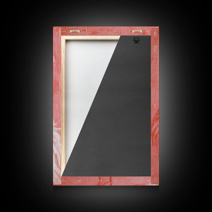 Pink Flamingo Painting Print, Preppy Trendy Wall Art, Animal Print, Framed Canvas Print, Wood Framed Art, Dorm Decor, Apartment Art