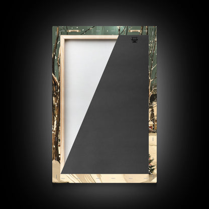 Small Town Christmas Painting Print, Christmas Village Art, Christmas Village Painting, Christmas Home Decor, Christmas Living Room Art