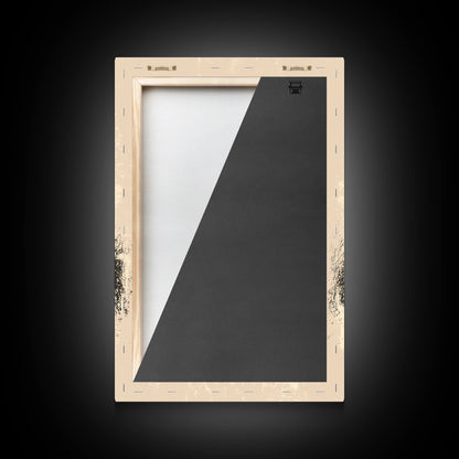 Sketch of Reindeer In The Snow Canvas Print - Framed Canvas - Minimalist Christmas Art - Boho Christmas Art - Rustic Christmas Art