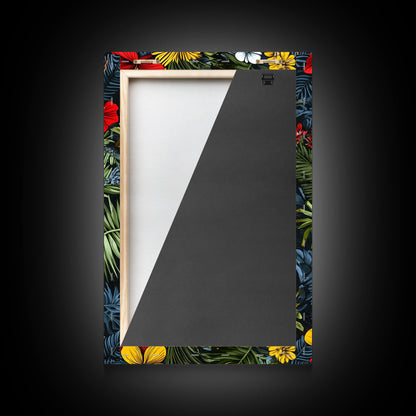 Jungle Painting Canvas Print, Mid-Century Modern Wall Art, Retro Home Decor, Wood Framed Canvas, Home Decor, Office Decor Gift Idea